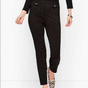 NWT Talbots- black weekend skinny Ponte pants P6